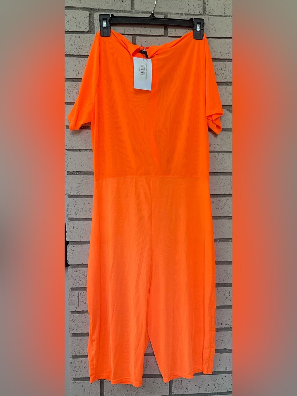 Neon Orange Short Sleeve Jumpsuit
